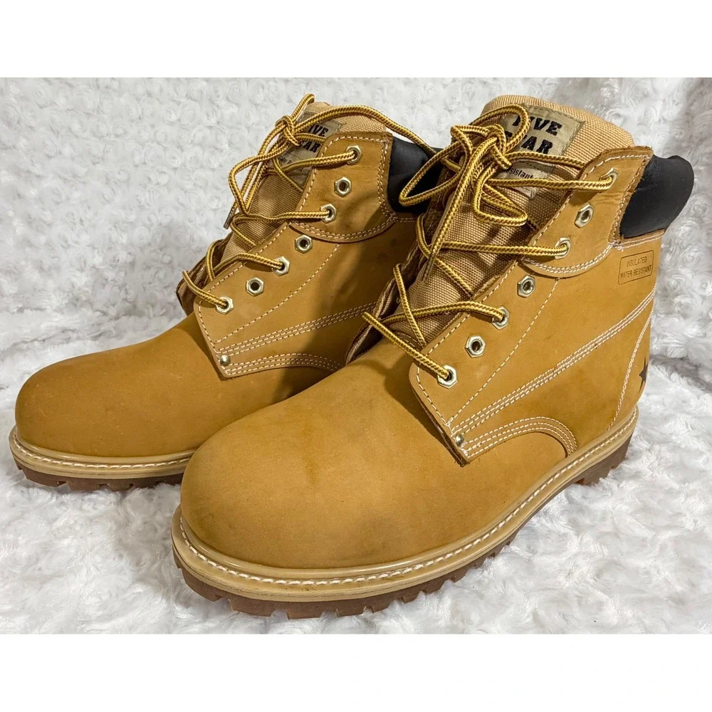 Five‎ Star Mens Size 13 Insulated Water Resistant Leather Work Boots New